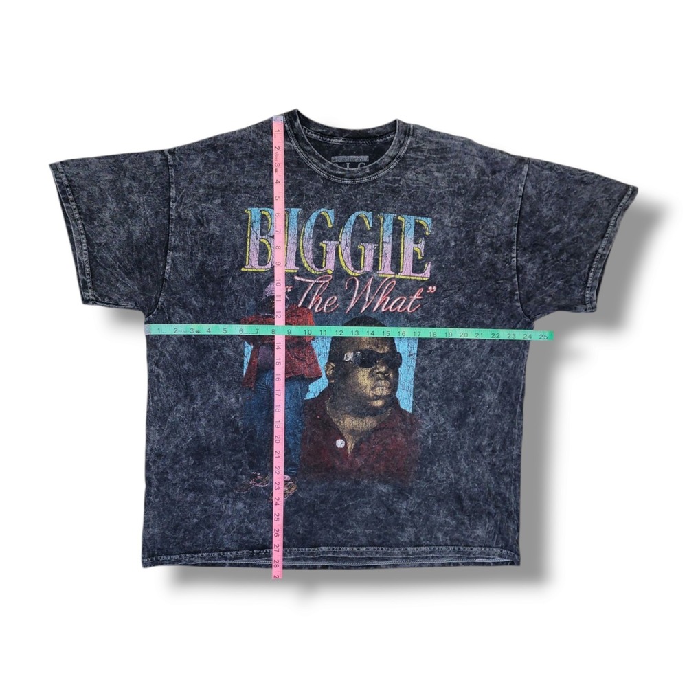 Notorious B.I.G. Biggie‎ "The What" Black Acid Wash Rap T-Shirt Men's XL - Picture 3 of 8